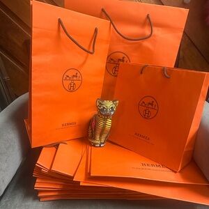 Auth Hermès Orange Shopping Bags - Selling Indiv - Large